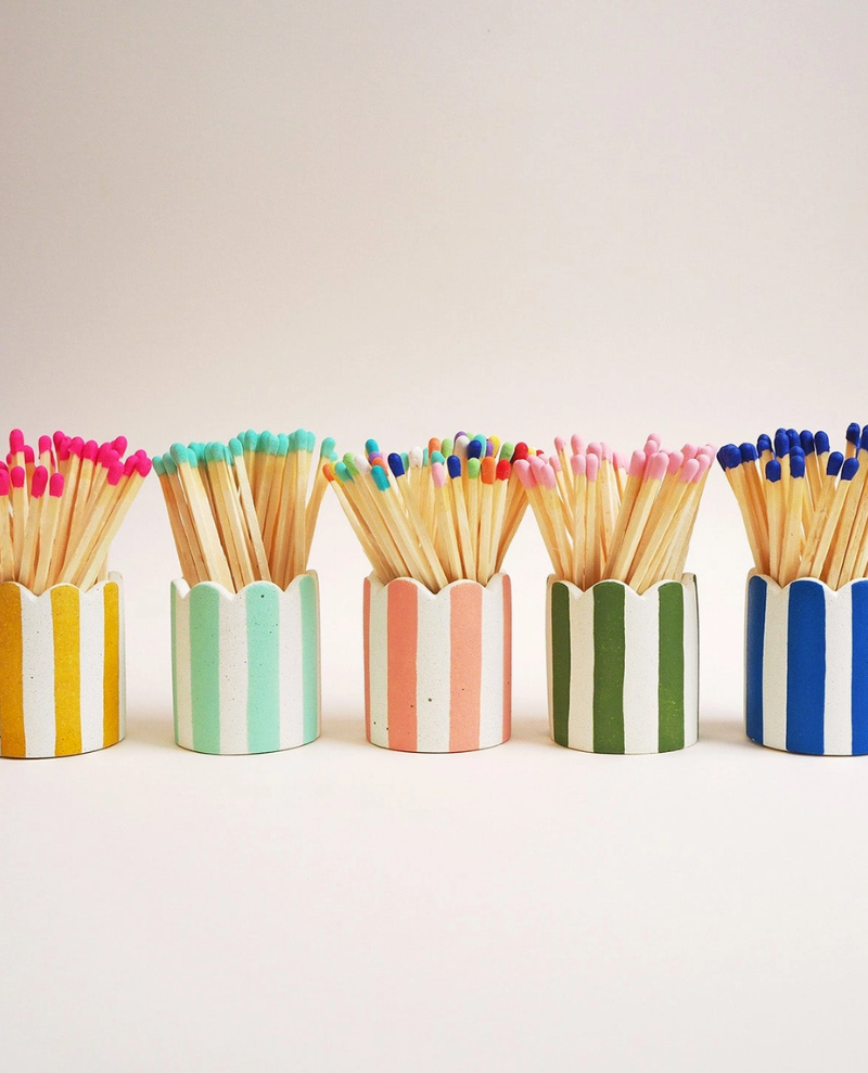 Hello Marilu Mint Stripy Match Sticks