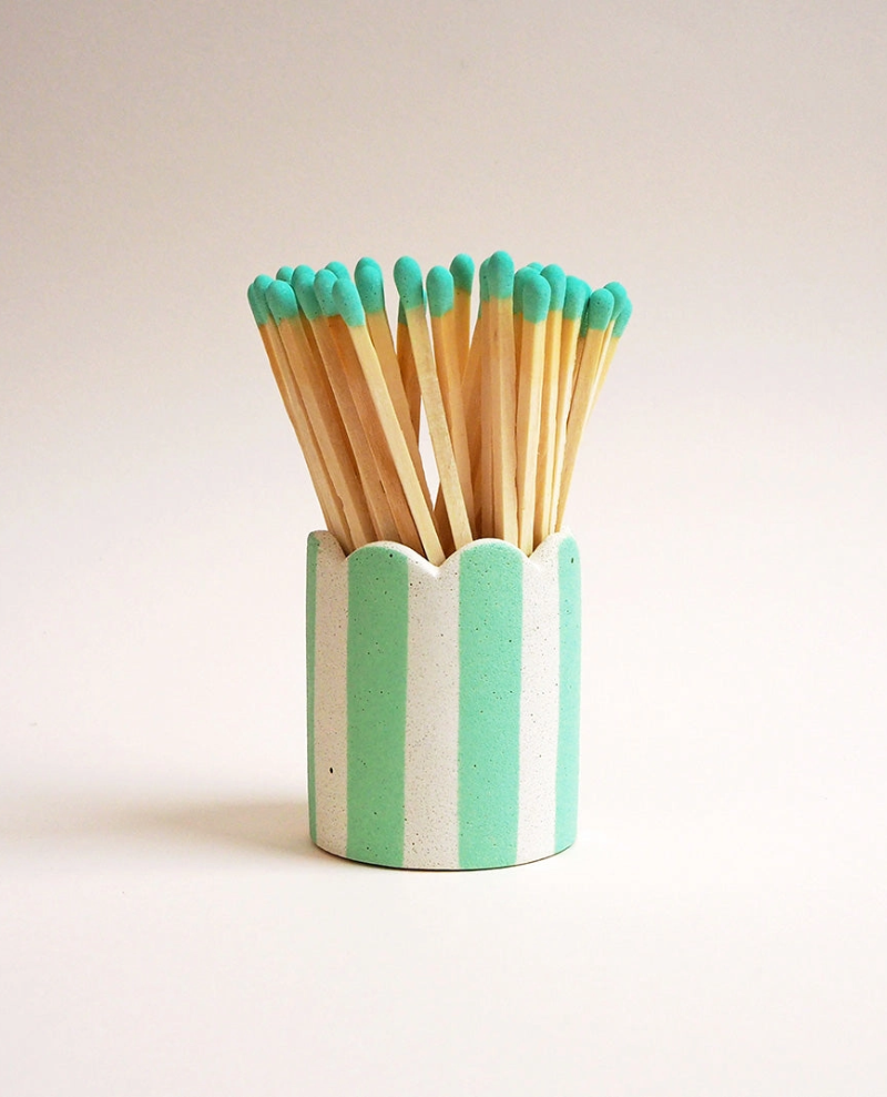 Hello Marilu Mint Stripy Match Sticks