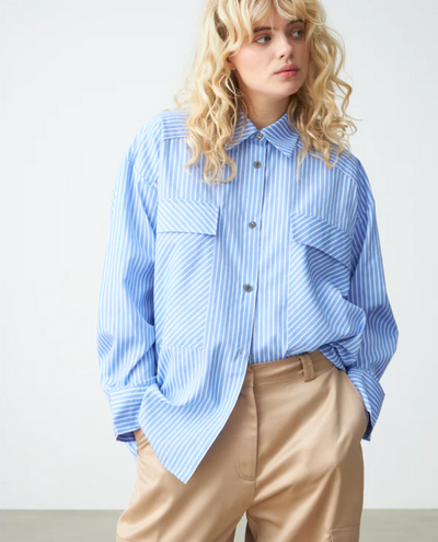 Cras Office Blue Stripe Shirt