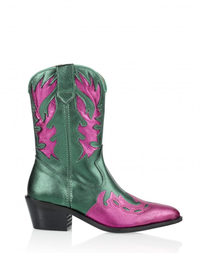 DWRS Bella Metallic Pink Suede Cowboy Boots