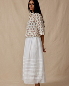 Daydress Drawstring White Midi Skirt