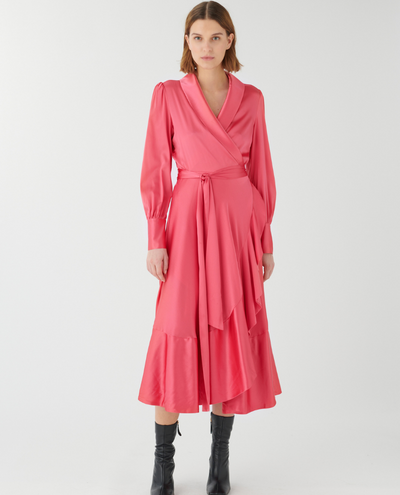 Dea Kudibal Vitah Hot Pink Wrap Dress