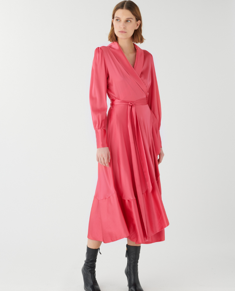 Dea Kudibal Vitah Hot Pink Wrap Dress