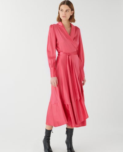 Dea Kudibal Vitah Hot Pink Wrap Dress
