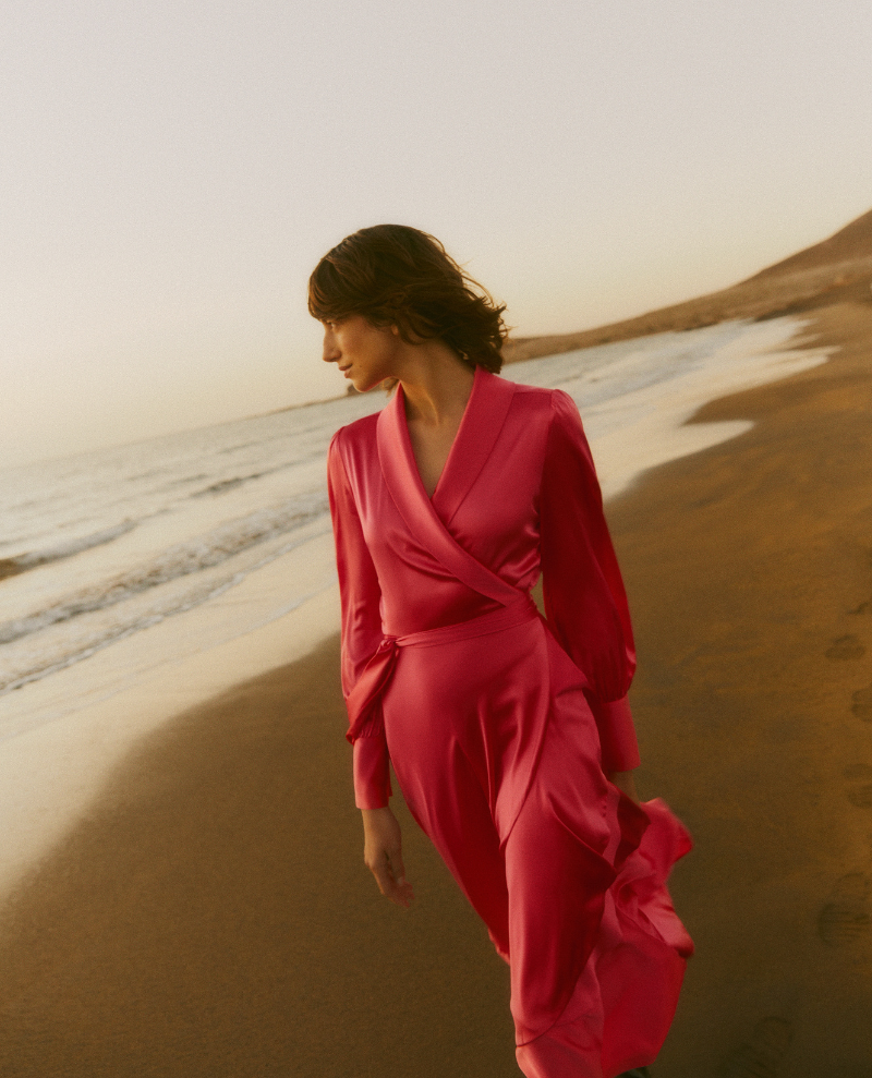 Dea Kudibal Vitah Hot Pink Wrap Dress