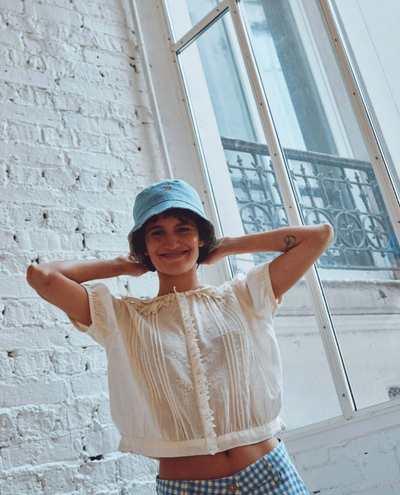 Emile & Ida Bailey Ecru Vintage Blouse
