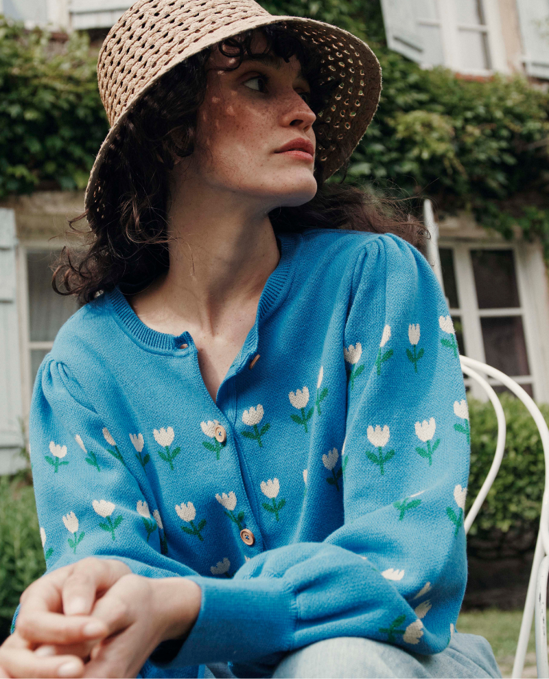 Emile & Ida Blair Lagon Blue Cardigan