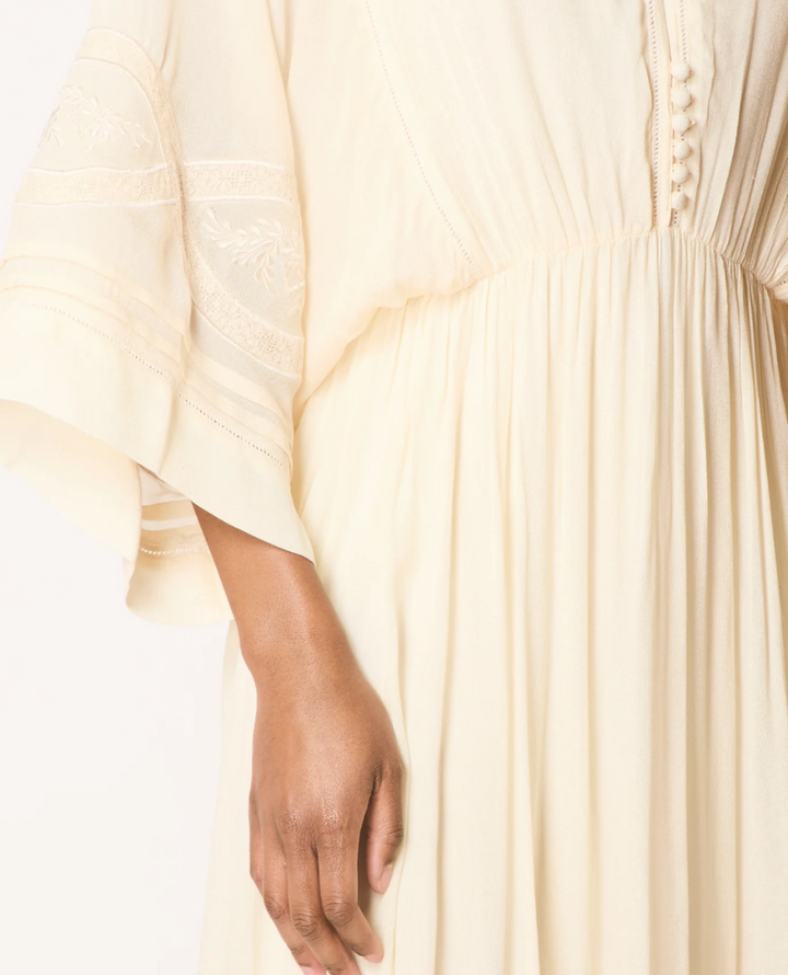 Faune Dahlia Buttermilk Crepe Dress