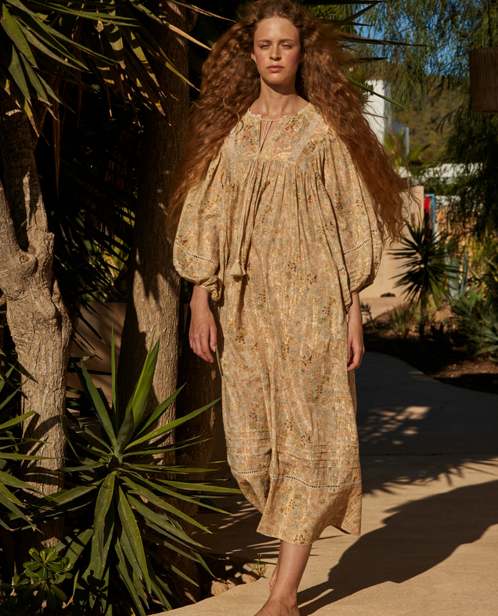 Faune Shiva Green Shiva Print Dress