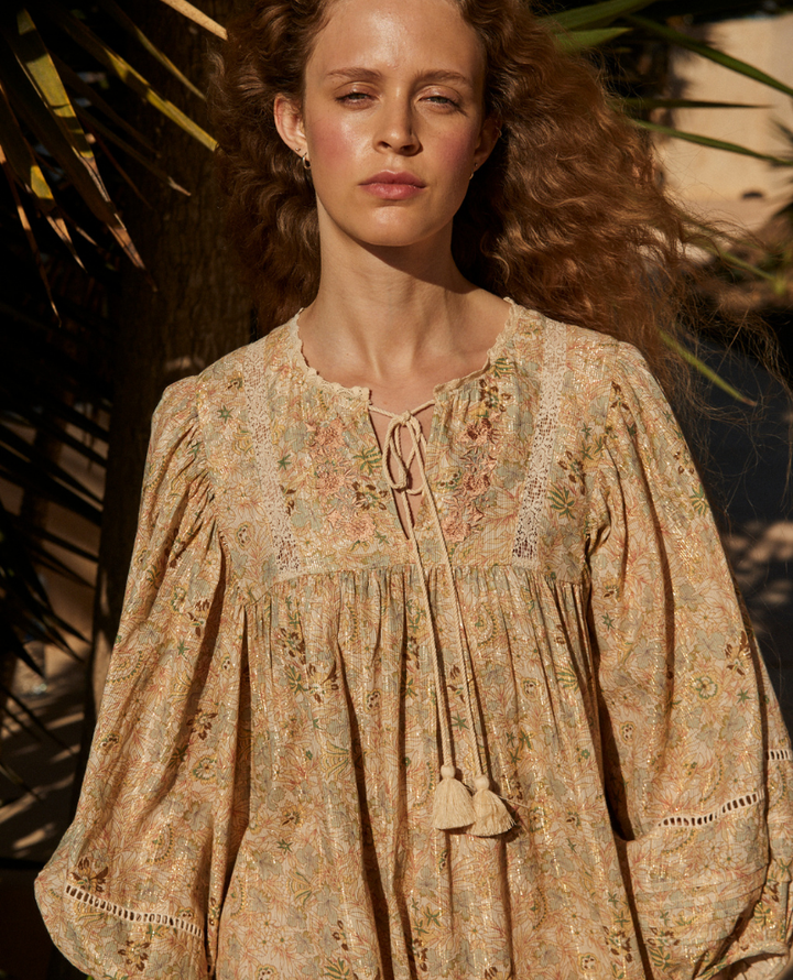 Faune Shiva Green Shiva Print Dress