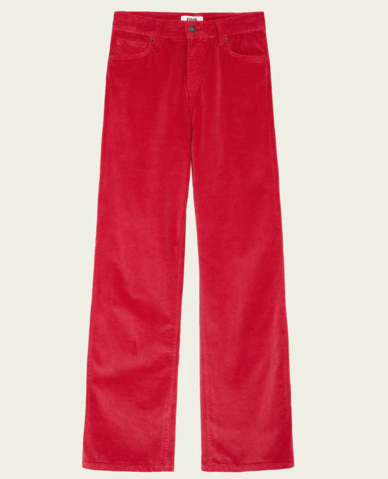 Five Line Strawberry Cord Trousers