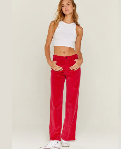 Five Line Strawberry Cord Trousers