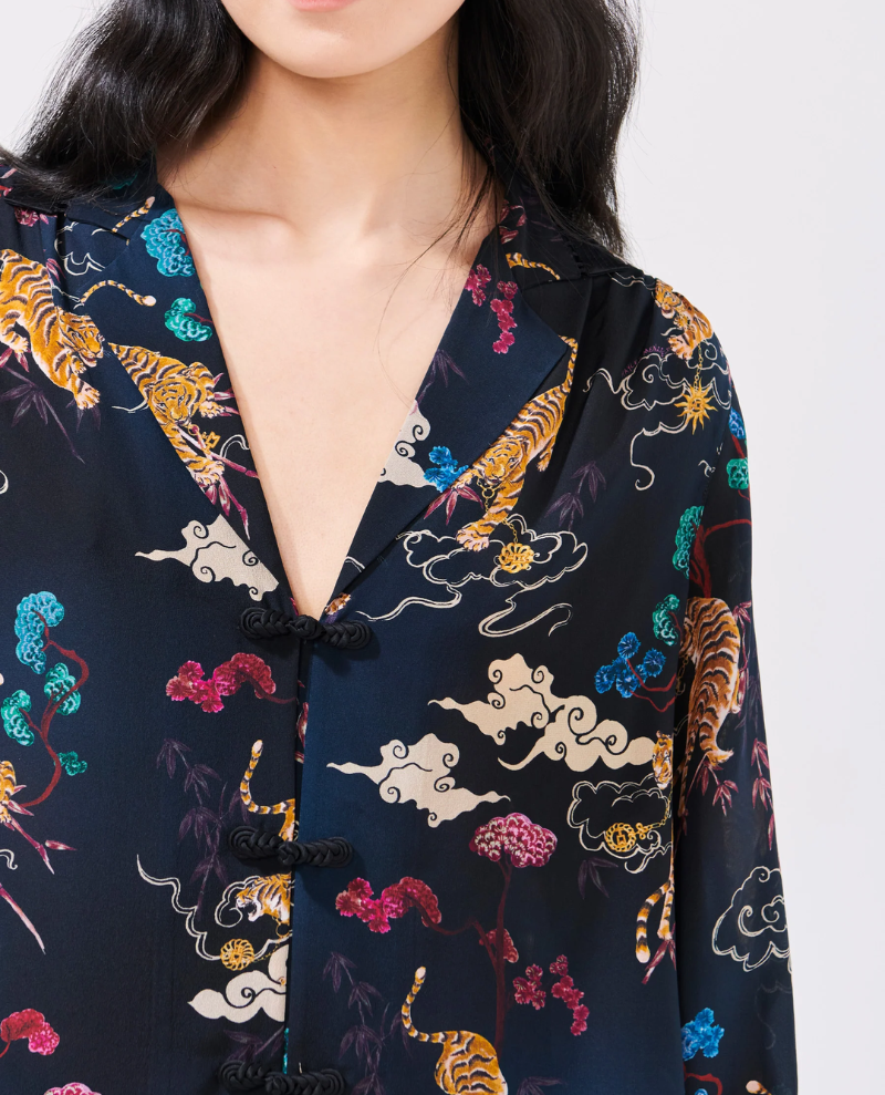 Hayley Menzies Courageous Tiger Black Blouse