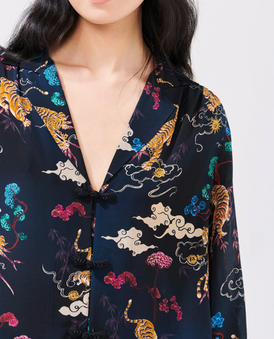Hayley Menzies Courageous Tiger Black Blouse
