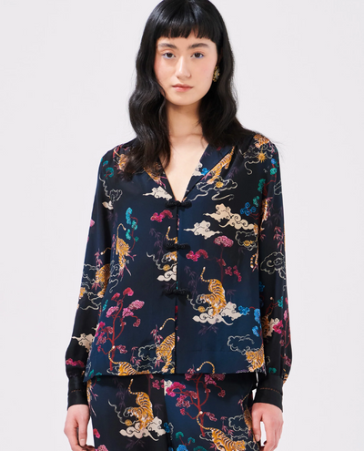 Hayley Menzies Courageous Tiger Black Blouse