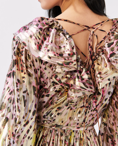 Hayley Menzies Hypnotic Cheetah Silk Maxi Dress