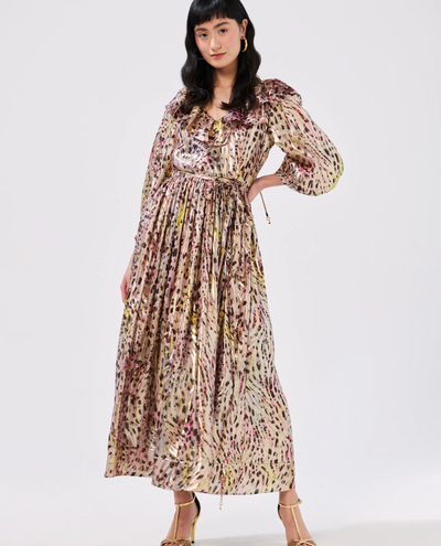 Hayley Menzies Hypnotic Cheetah Silk Maxi Dress