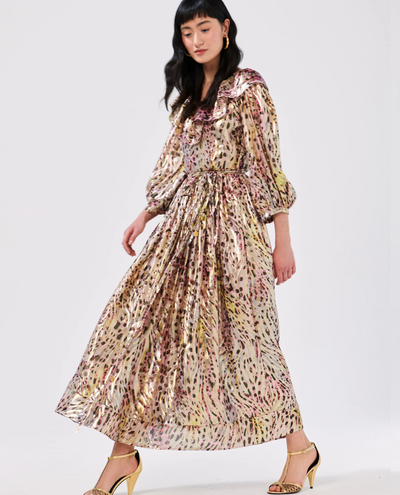 Hayley Menzies Hypnotic Cheetah Silk Maxi Dress