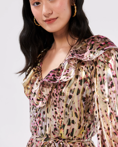 Hayley Menzies Hypnotic Cheetah Silk Maxi Dress