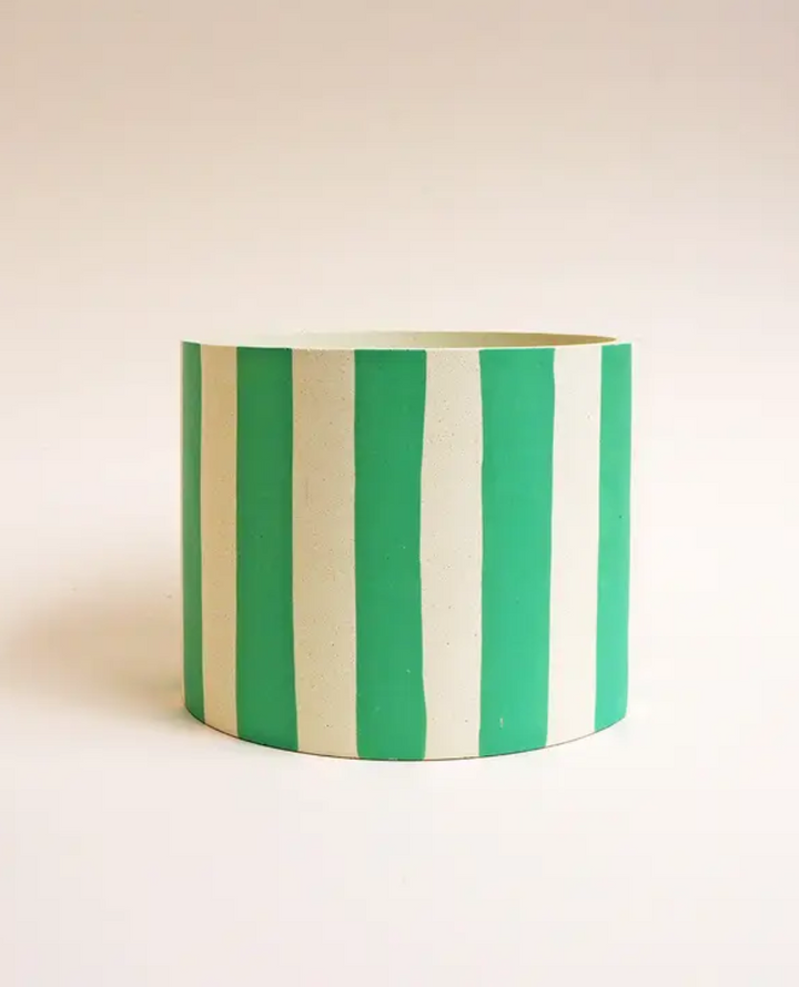 Hello Marilu Mint Striped Pot Large