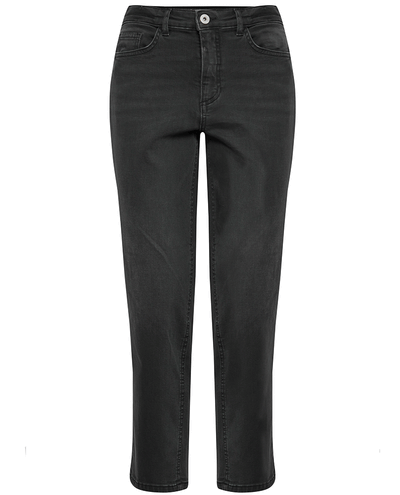 washed grey charcoal ankle length cropped women's denim jeans 