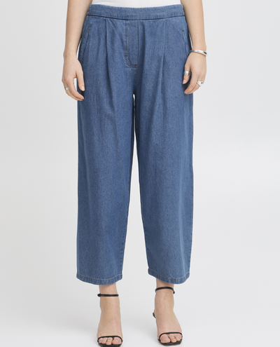 Ichi Archer Washed Blue Denim Trousers