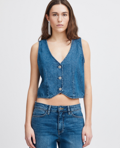 Ichi Dallas Denim Waistcoat