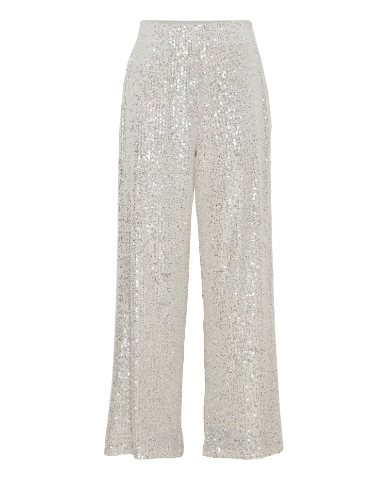 Ichi Fauci Frosted Almond Sequin Trousers