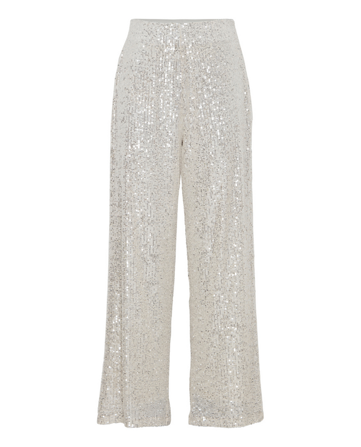 Ichi Fauci Frosted Almond Sequin Trousers