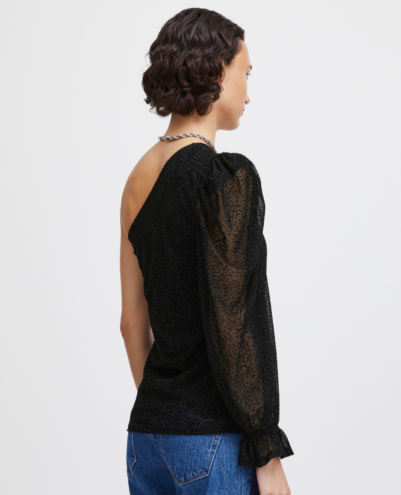 Ichi Jalani Black Asymmetric Top