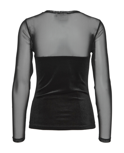 Ichi Lavanny Black Semi Sheer Top