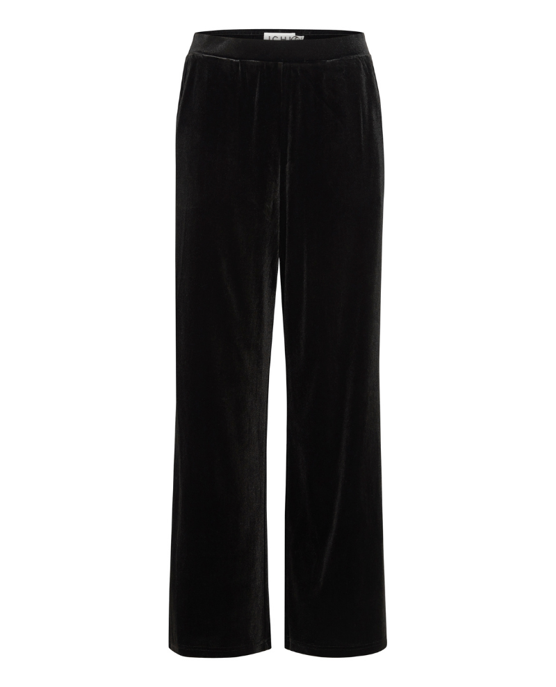 Ichi Lavanny Black Velvet Trousers