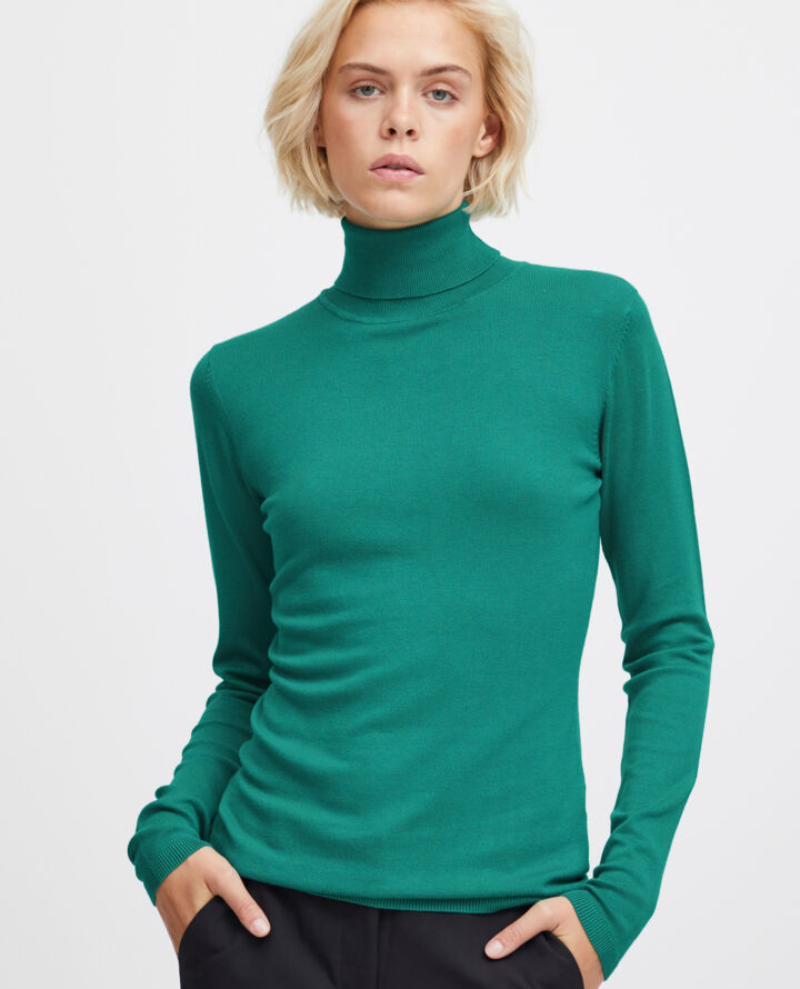 Ichi Mafa Cadmium Green Rollneck Sweater