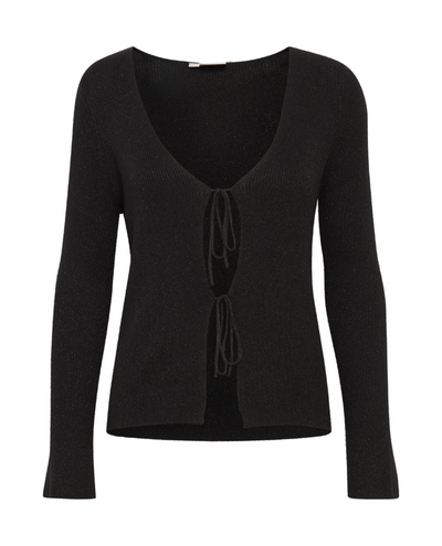 Ichi Mopaz Black Lurex Cardigan