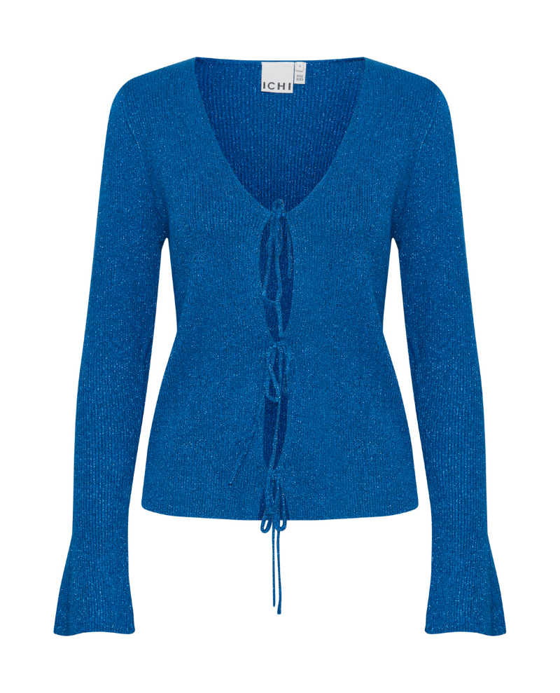 Ichi Mopaz Lapiz Blue Lurex Cardigan