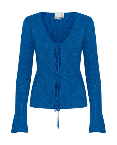 Ichi Mopaz Lapiz Blue Lurex Cardigan