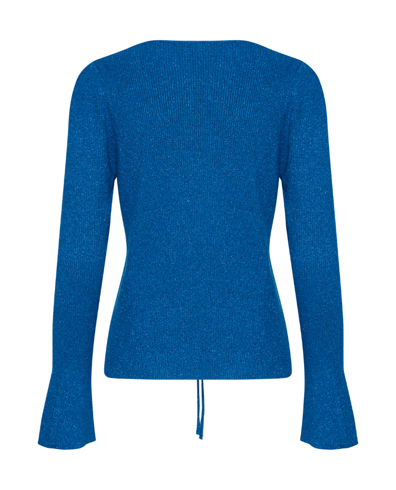 Ichi Mopaz Lapiz Blue Lurex Cardigan
