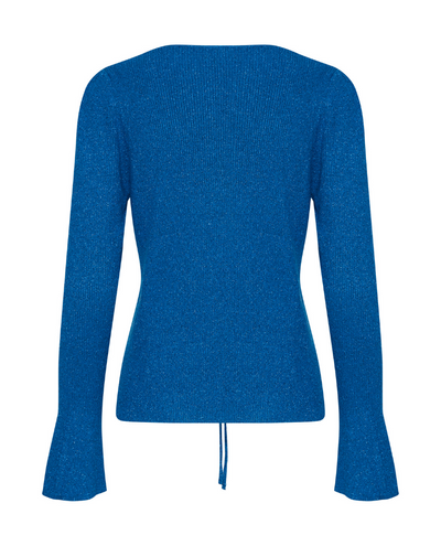 Ichi Mopaz Lapiz Blue Lurex Cardigan