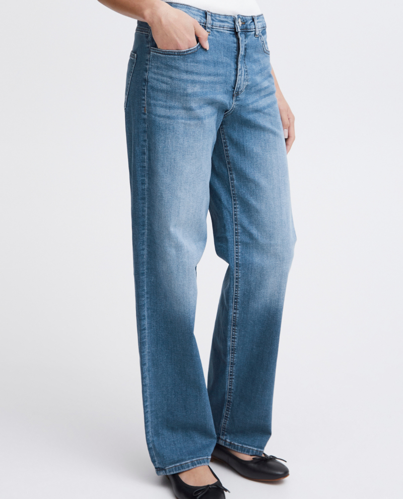 Ichi Twiggy Straight Medium Blue Jeans