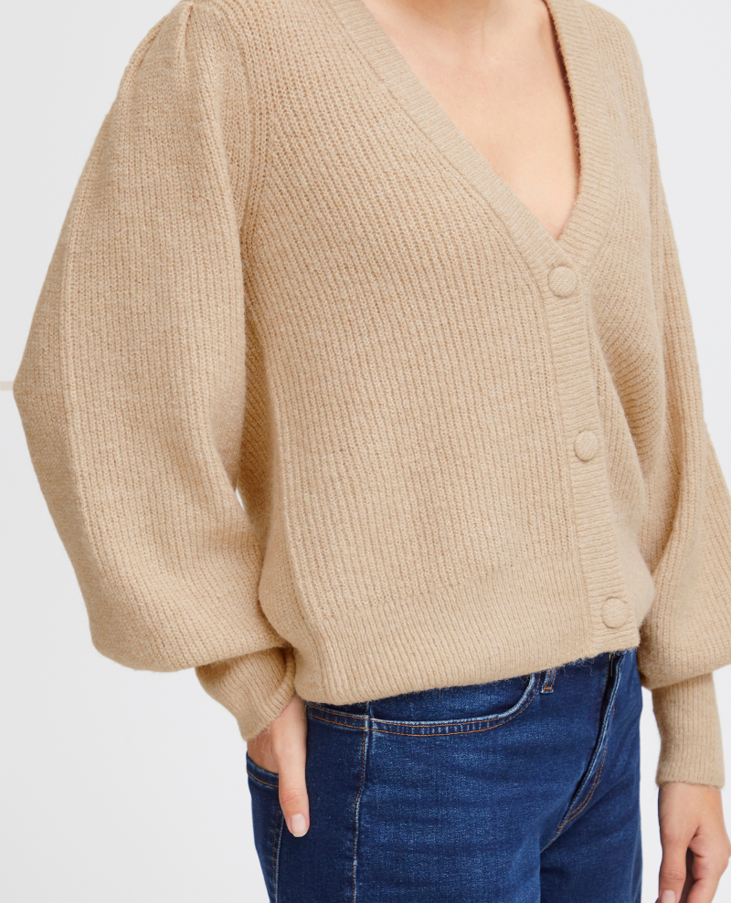 Ichi Dusty Oatmeal Cardigan