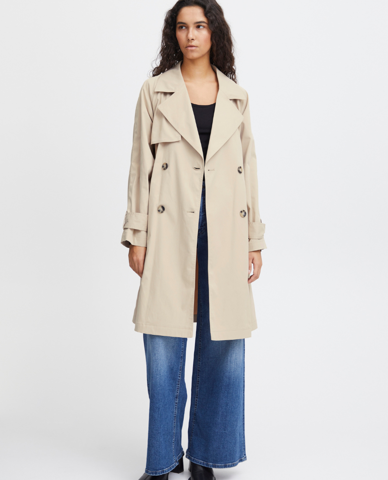 Ichi Elova Doeskin Trench Coat