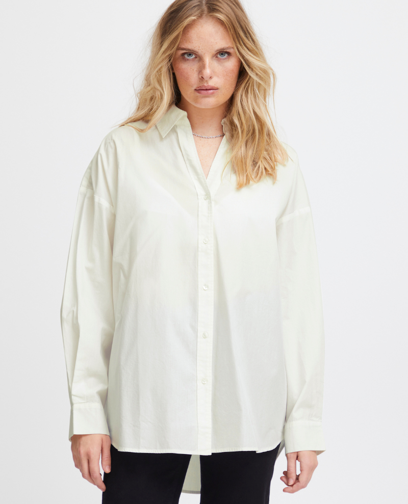 Ichi Estama Blanc De Blanc Cotton Shirt