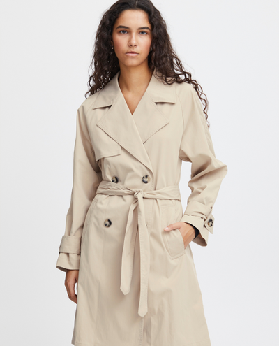 Ichi Elova Doeskin Trench Coat