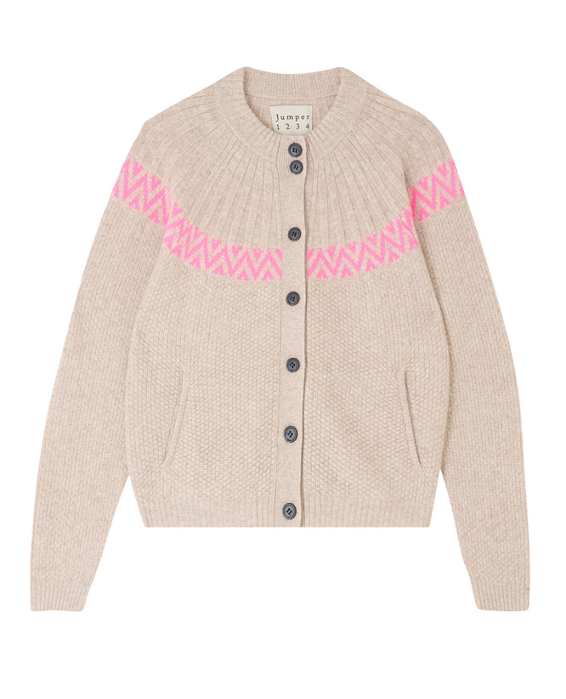 Jumper1234 Mix Stitch Ludlow Brown Cardigan
