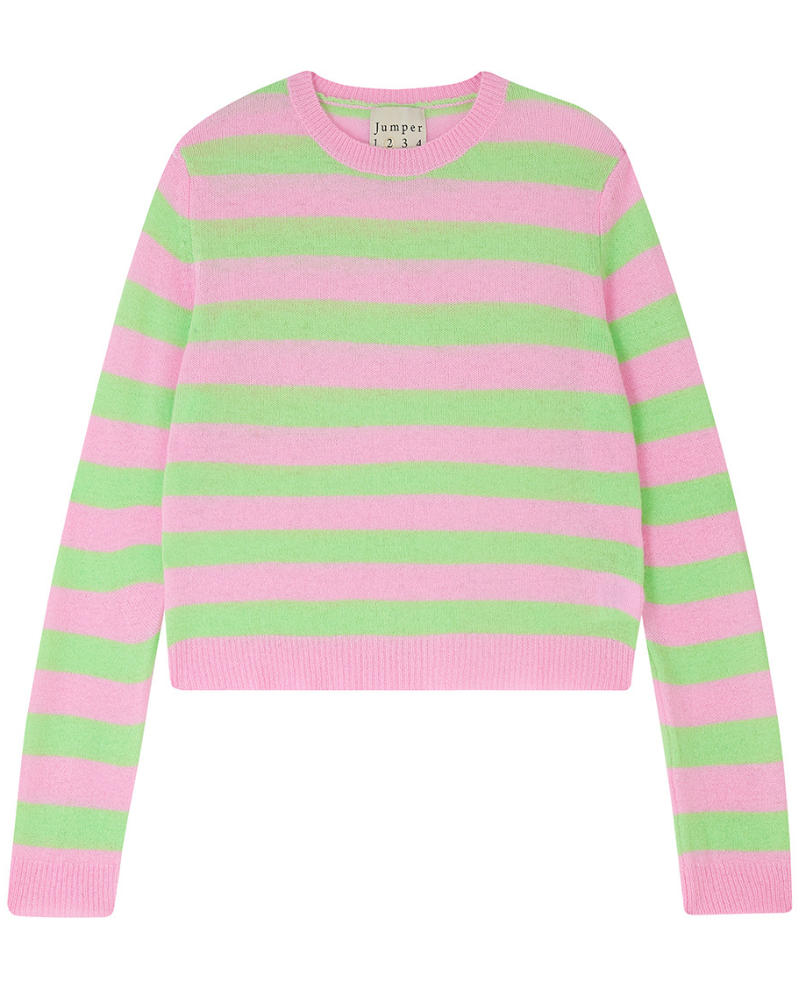 Jumper1234 Stripe Rose Lime Knit