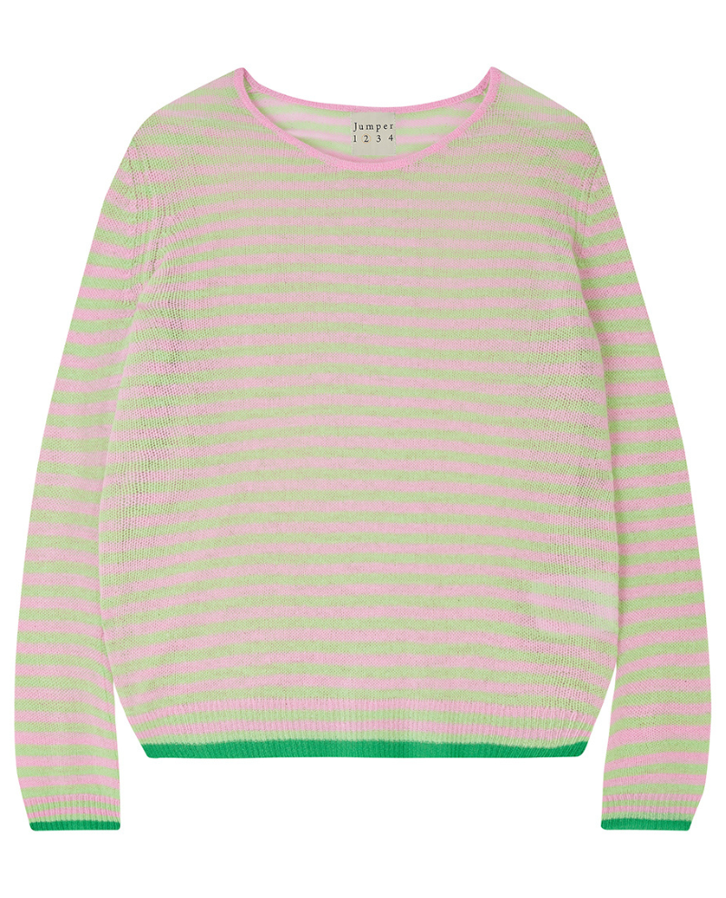 Jumper1234 Little Stripe Rose Lime Knit