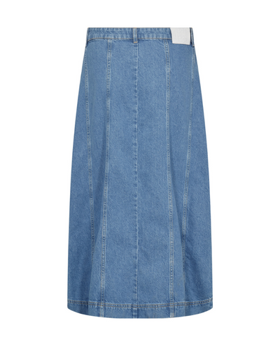 Levete Room Frilla Denim Midi Skirt