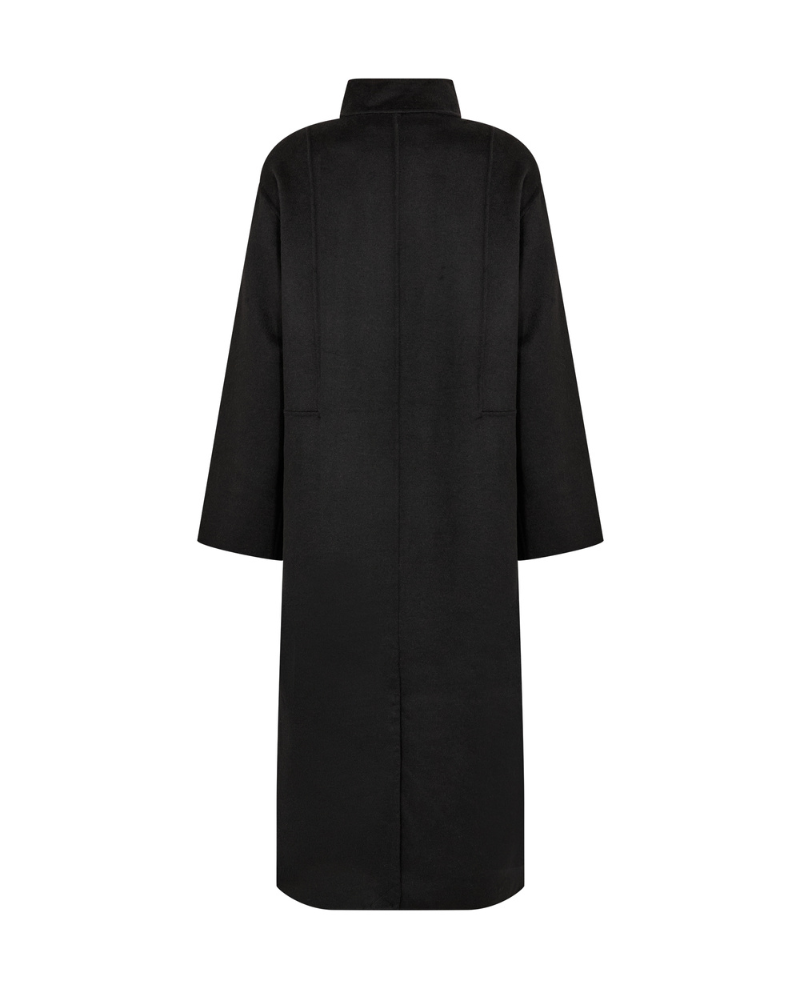 Levete Room Owa Black Fringe Coat
