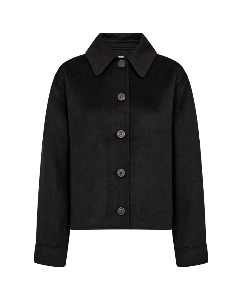 Levete Room Owa Black Short Wool Coat