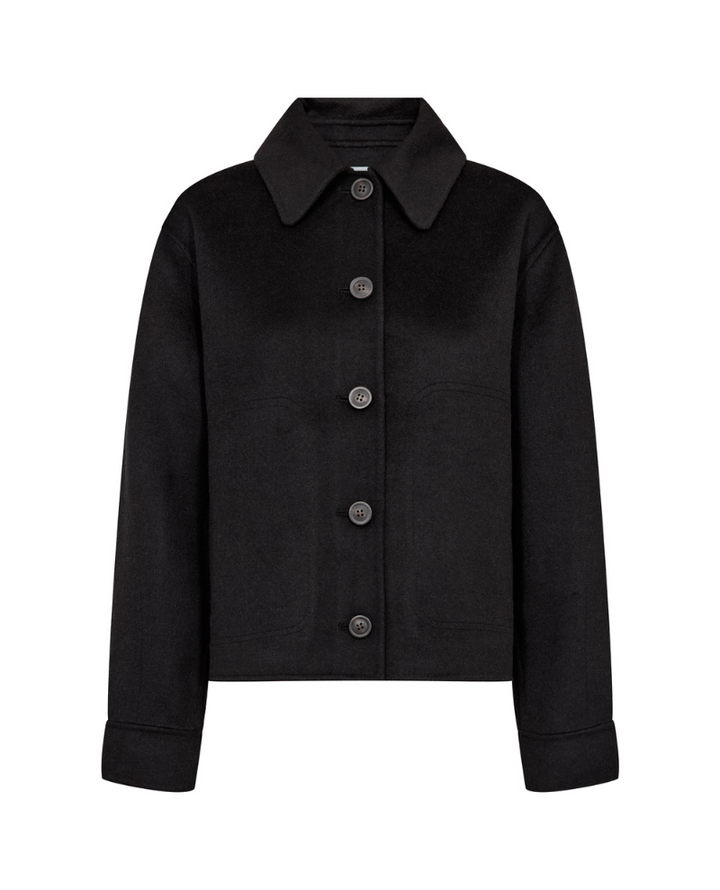 Levete Room Owa Black Short Wool Coat